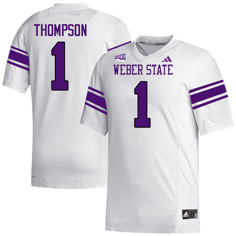 Weber State Wildcats #1 Keahnist Thompson College Football Jerseys,Uniforms Stitched-White